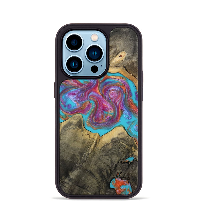 iPhone 14 Pro Wood Phone Case - Ettie (Blue, 809351)