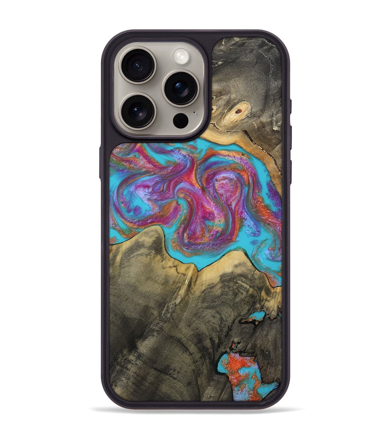 iPhone 15 Pro Max Wood Phone Case - Ettie (Blue, 809351)