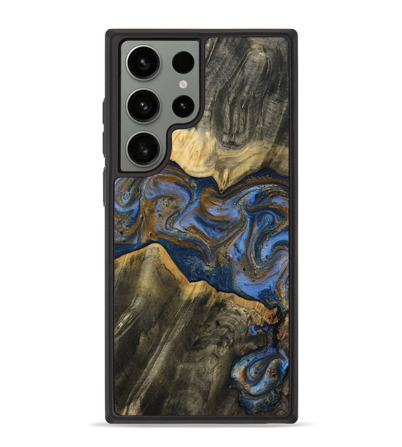 Galaxy S23 Ultra Wood Phone Case - Lance (Teal & Gold, 809406)