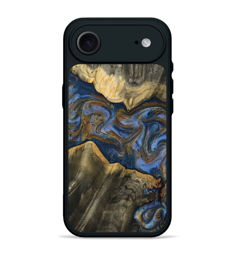 iPhone 17 Air Wood Phone Case - Lance (Teal & Gold, 809406)