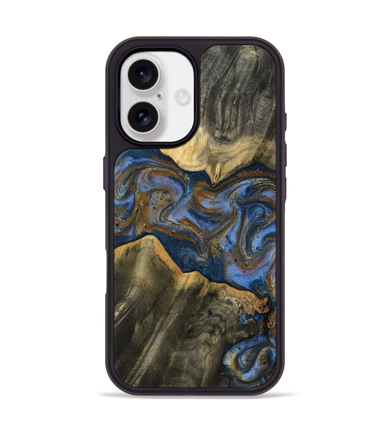 iPhone 17 Wood Phone Case - Lance (Teal & Gold, 809406)