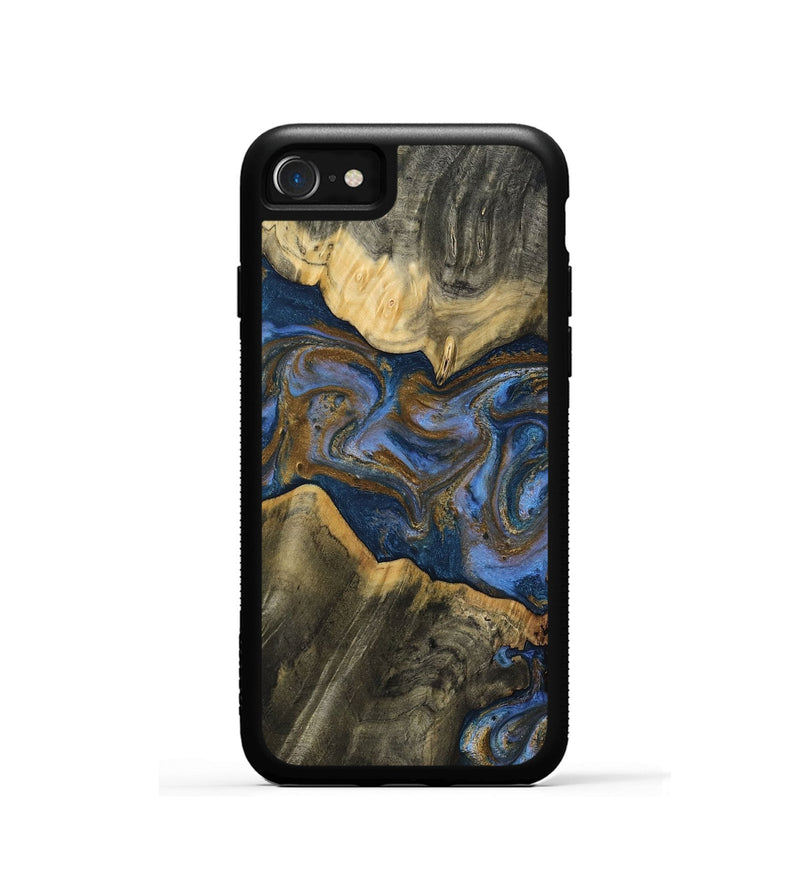 iPhone SE Wood Phone Case - Lance (Teal & Gold, 809406)