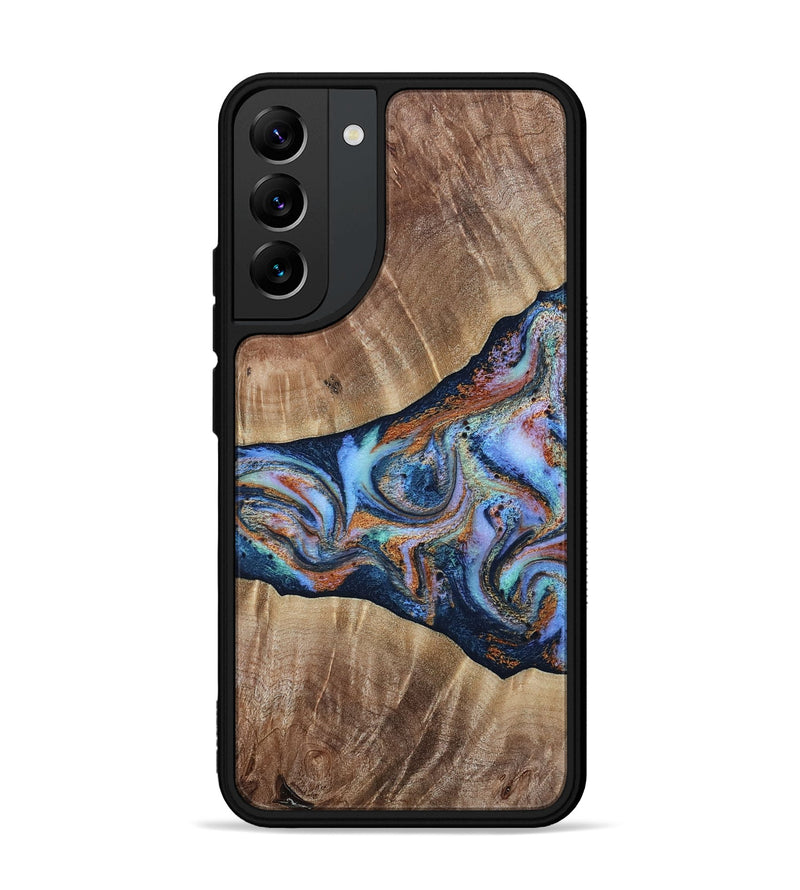 Galaxy S22 Plus Wood Phone Case - Mikalah (Teal & Gold, 809407)