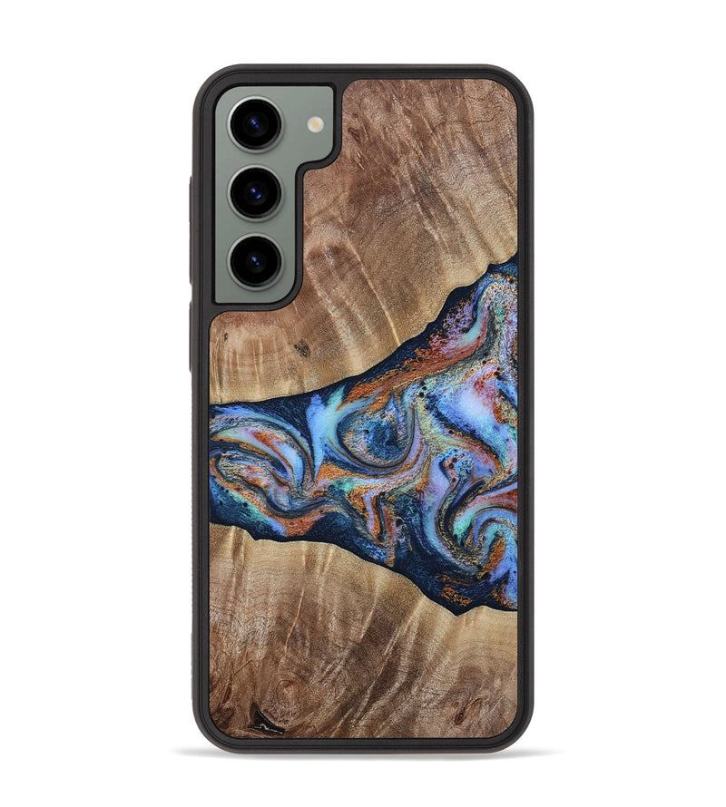 Galaxy S23 Plus Wood Phone Case - Mikalah (Teal & Gold, 809407)