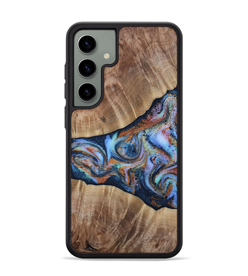 Galaxy S24 Plus Wood Phone Case - Mikalah (Teal & Gold, 809407)