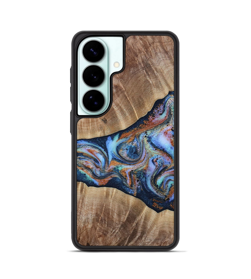 Galaxy S26 Wood Phone Case - Mikalah (Teal & Gold, 809407)