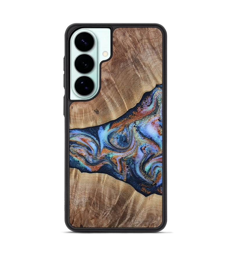 Galaxy S26 Plus Wood Phone Case - Mikalah (Teal & Gold, 809407)