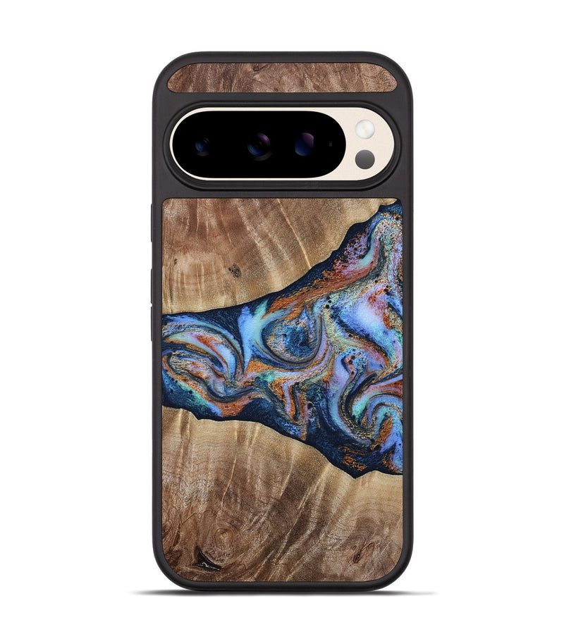 Pixel 10 Wood Phone Case - Mikalah (Teal & Gold, 809407)