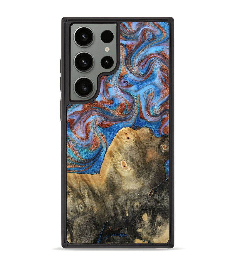 Galaxy S23 Ultra Wood Phone Case - Tillie (Teal & Gold, 809408)