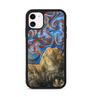 iPhone 11 Wood Phone Case - Tillie (Teal & Gold, 809408)
