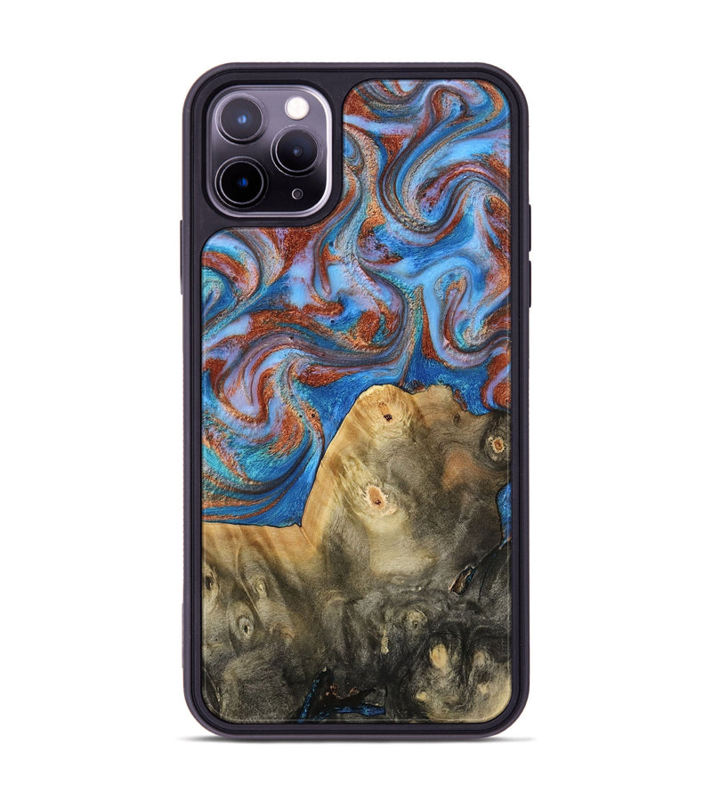 iPhone 11 Pro Max Wood Phone Case - Tillie (Teal & Gold, 809408)