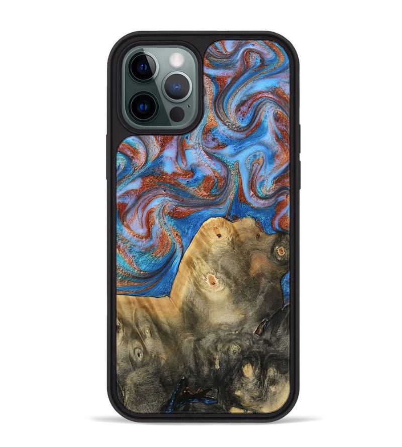iPhone 12 Pro Max Wood Phone Case - Tillie (Teal & Gold, 809408)