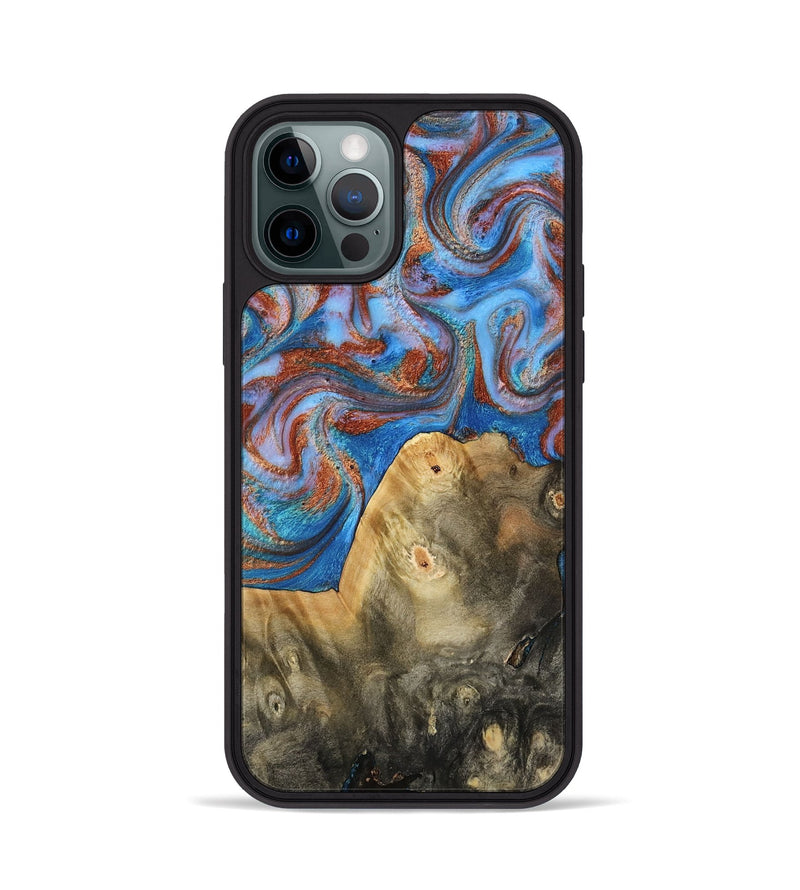 iPhone 12 Pro Wood Phone Case - Tillie (Teal & Gold, 809408)