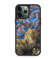 iPhone 13 Pro Max Wood Phone Case - Tillie (Teal & Gold, 809408)