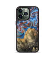 iPhone 13 Pro Wood Phone Case - Tillie (Teal & Gold, 809408)