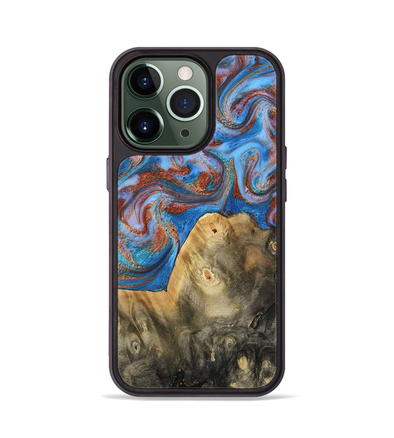 iPhone 13 Pro Wood Phone Case - Tillie (Teal & Gold, 809408)