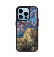 iPhone 14 Pro Wood Phone Case - Tillie (Teal & Gold, 809408)