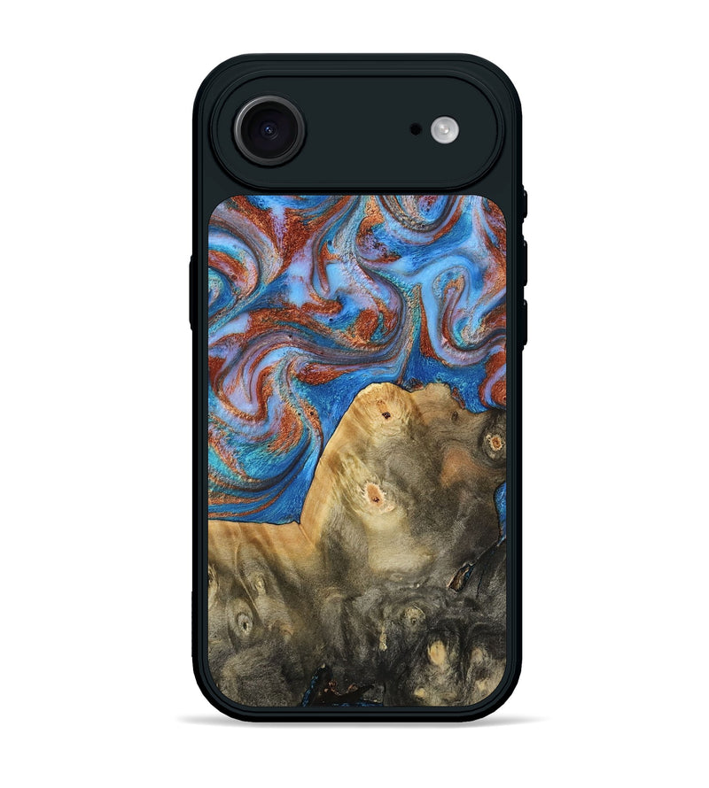 iPhone 17 Air Wood Phone Case - Tillie (Teal & Gold, 809408)