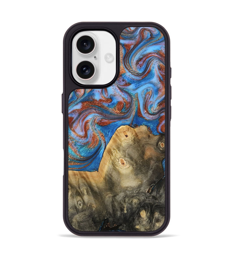 iPhone 17 Wood Phone Case - Tillie (Teal & Gold, 809408)