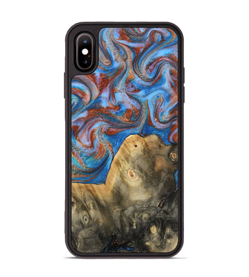 iPhone Xs Max Wood Phone Case - Tillie (Teal & Gold, 809408)