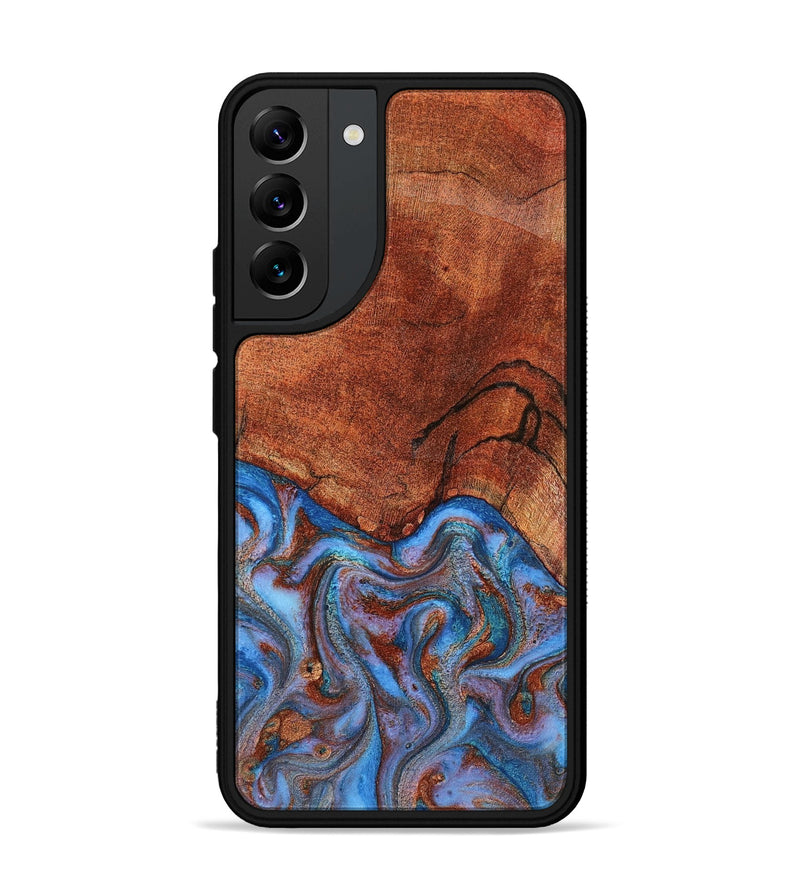 Galaxy S22 Plus Wood Phone Case - Jadiel (Teal & Gold, 809409)