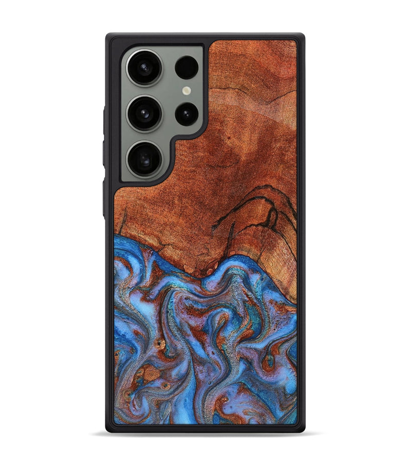 Galaxy S24 Ultra Wood Phone Case - Jadiel (Teal & Gold, 809409)