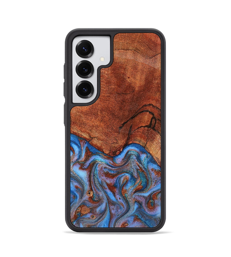 Galaxy S25 Wood Phone Case - Jadiel (Teal & Gold, 809409)