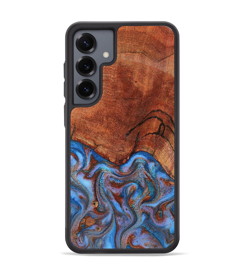 Galaxy S25 Plus Wood Phone Case - Jadiel (Teal & Gold, 809409)