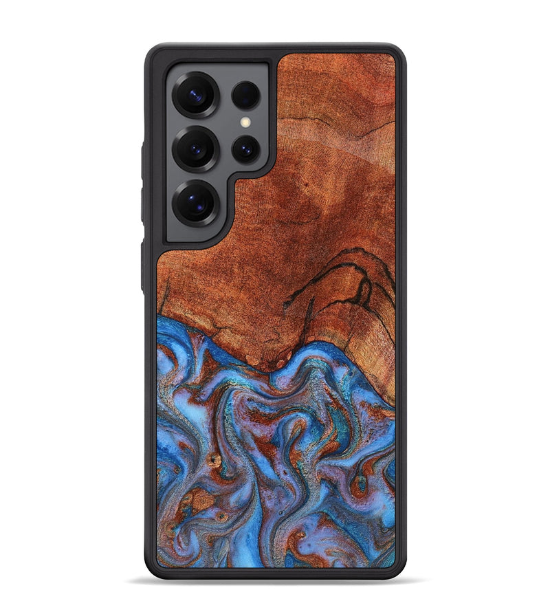 Galaxy S25 Ultra Wood Phone Case - Jadiel (Teal & Gold, 809409)