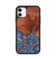 iPhone 11 Wood Phone Case - Jadiel (Teal & Gold, 809409)