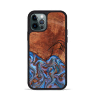 iPhone 12 Pro Wood Phone Case - Jadiel (Teal & Gold, 809409)