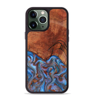iPhone 13 Pro Max Wood Phone Case - Jadiel (Teal & Gold, 809409)