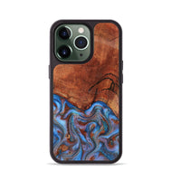 iPhone 13 Pro Wood Phone Case - Jadiel (Teal & Gold, 809409)