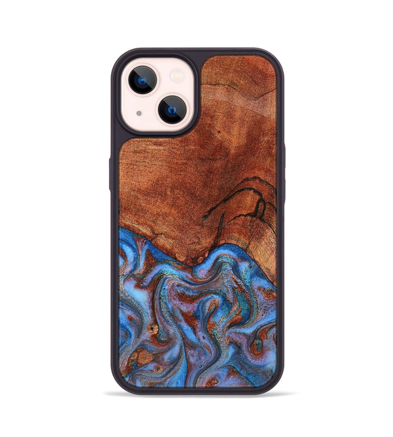 iPhone 14 Wood Phone Case - Jadiel (Teal & Gold, 809409)