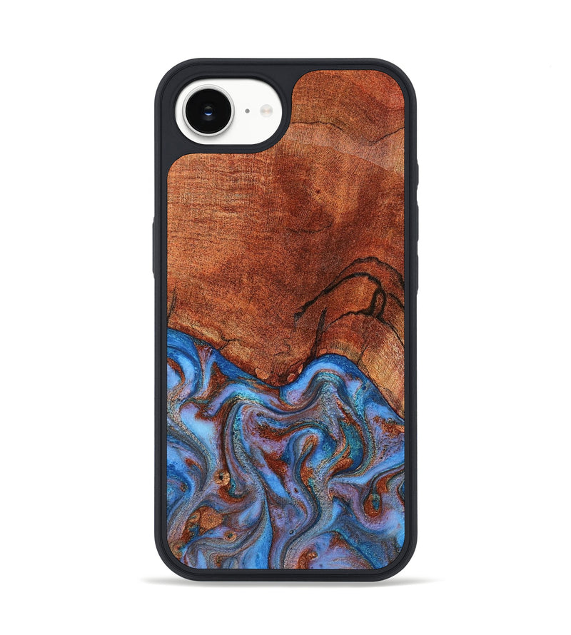 iPhone 16e Wood Phone Case - Jadiel (Teal & Gold, 809409)