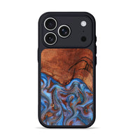 iPhone 17 Pro Wood Phone Case - Jadiel (Teal & Gold, 809409)