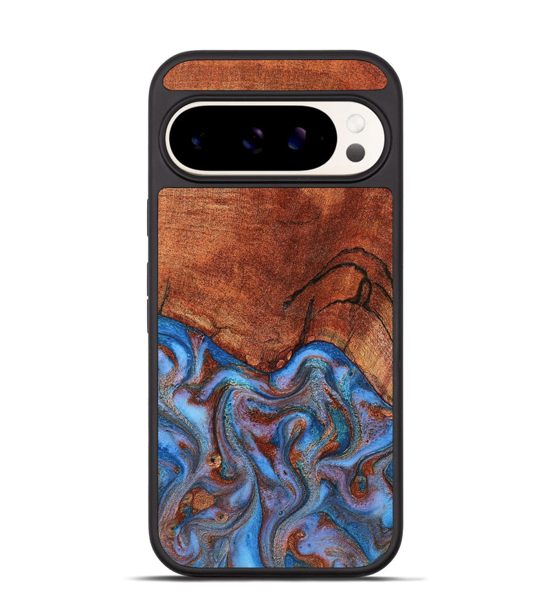 Pixel 9 Wood Phone Case - Jadiel (Teal & Gold, 809409)