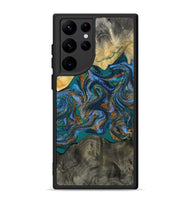 Galaxy S22 Ultra Wood Phone Case - Alonzo (Teal & Gold, 809410)