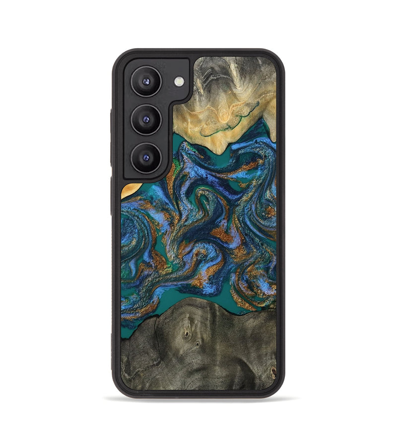 Galaxy S23 Wood Phone Case - Alonzo (Teal & Gold, 809410)