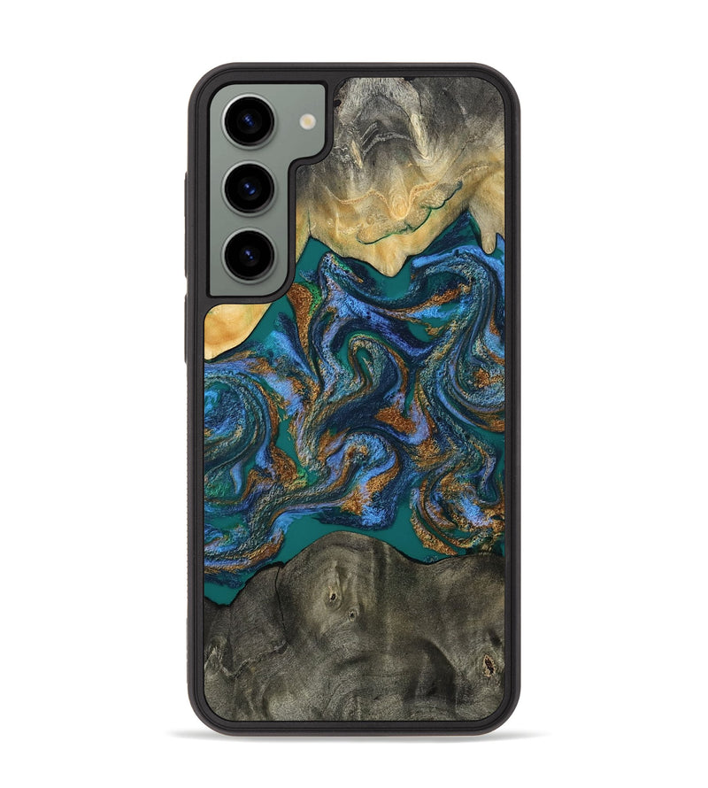 Galaxy S23 Plus Wood Phone Case - Alonzo (Teal & Gold, 809410)