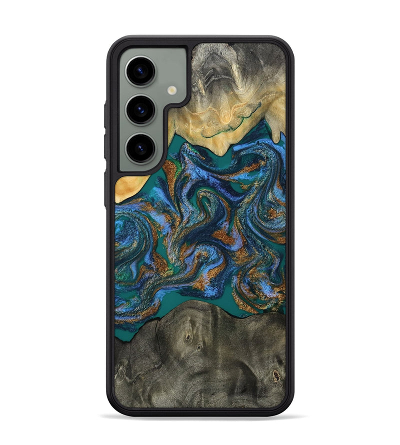 Galaxy S24 Plus Wood Phone Case - Alonzo (Teal & Gold, 809410)