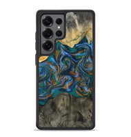 Galaxy S25 Ultra Wood Phone Case - Alonzo (Teal & Gold, 809410)