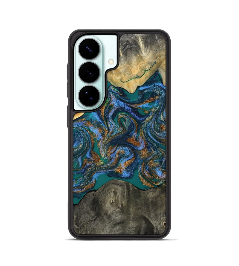 Galaxy S26 Wood Phone Case - Alonzo (Teal & Gold, 809410)