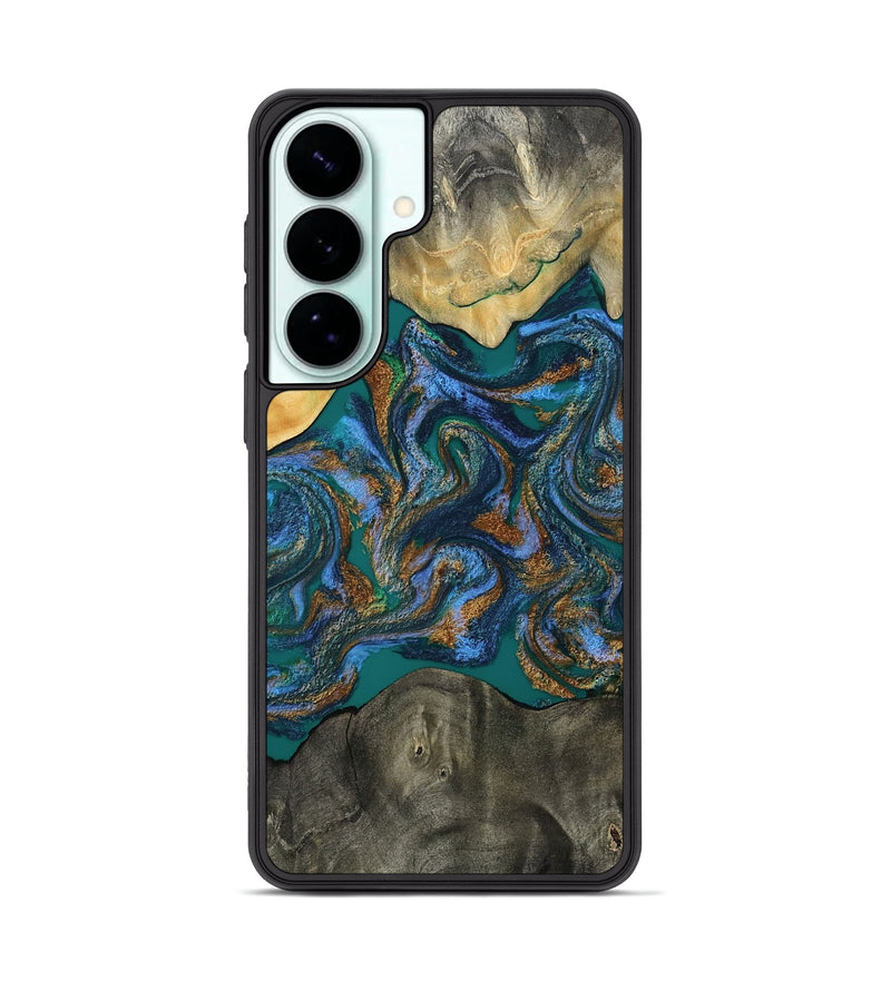 Galaxy S26 Plus Wood Phone Case - Alonzo (Teal & Gold, 809410)