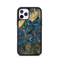 iPhone 11 Pro Wood Phone Case - Alonzo (Teal & Gold, 809410)