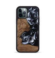 iPhone 12 Pro Wood Phone Case - Emilee (Black & White, 809418)