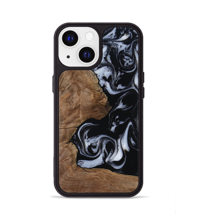 iPhone 13 Wood Phone Case - Emilee (Black & White, 809418)