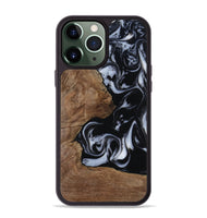 iPhone 13 Pro Max Wood Phone Case - Emilee (Black & White, 809418)