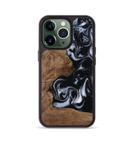iPhone 13 Pro Wood Phone Case - Emilee (Black & White, 809418)