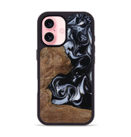 iPhone 16 Wood Phone Case - Emilee (Black & White, 809418)